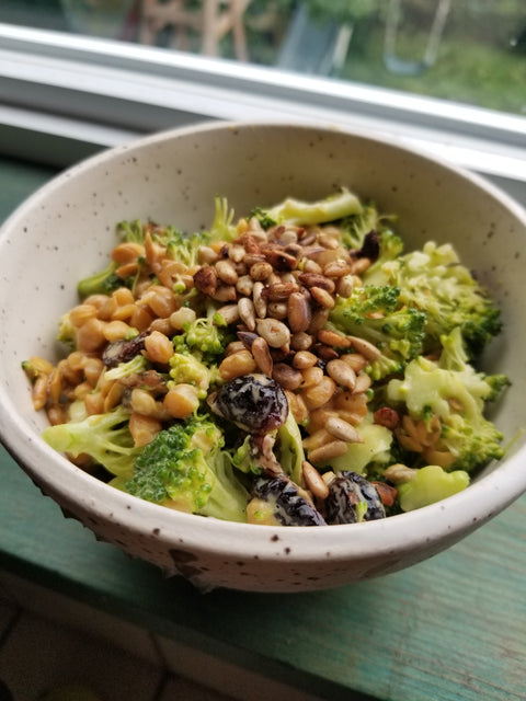 Salade de lentilles, brocoli et canneberges