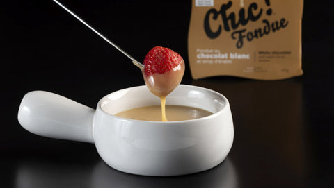 Fondue au chocolat blanc et sirop d'érable