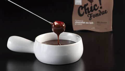 Fondue au chocolat au lait et mélilot